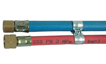 HOSE ISO3821 - COUPLED OXY/ACE - WITH FITTINGS